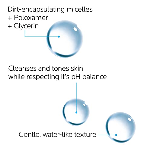 La Roche-Posay Micellar Cleansing Water for Sensitive Skin, Micellar Water Makeup Remover, Cleanses and Hydrates Skin, Gentle Face Toner, Oil Free
