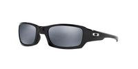 Thumbnail for Oakley Mens OO9238 Fives Squared Rectangular Sunglasses, Polished Black/Black Iridium Polarized, 54 mm