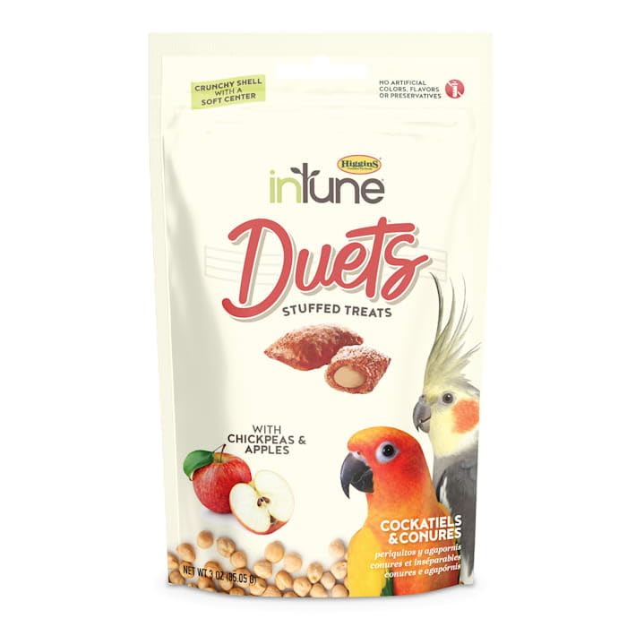 Higgins, Intune Duets Chickpeas & Apples for Conures & Lovebirds, 3.04 Ounce