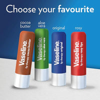 Thumbnail for Vaseline Lip Therapy Care Rosy, Fast-Acting Nourishment, Ideal for Chapped, Dry, Cracked, or Damaged Lips, Lip Balm, 2-Pack of 2, 0.16 Oz Each, 4 Lip Balms