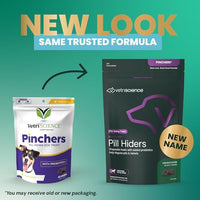Thumbnail for VETRISCIENCE Extra Large Pinchers Pill Hiders Chews, Non-Greasy Pill Wrap with Probiotics for Dogs, Disguise Pills, Capsules and Tablets, Soft and Chewy, Gut and Immune Health, Chicken, 2 Pack