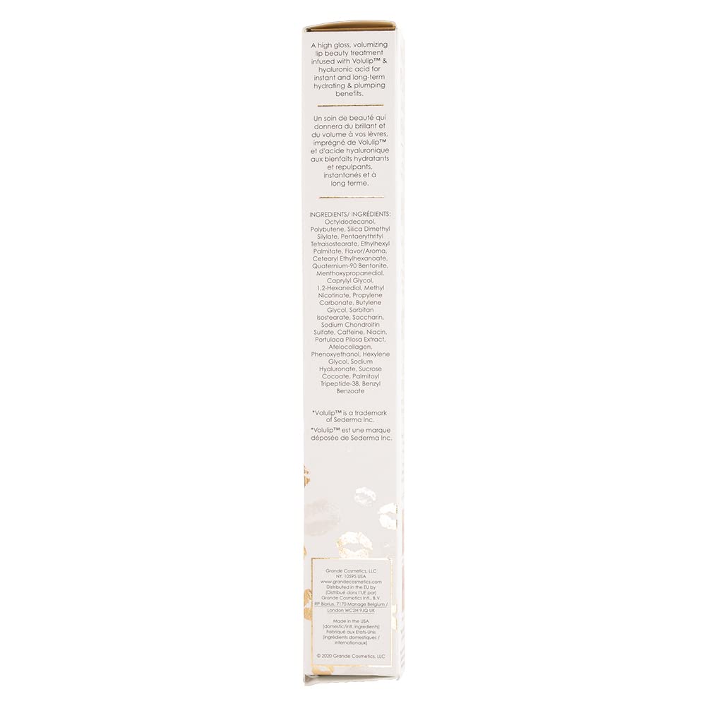 Grande Cosmetics GrandeLIPS Hydrating Lip Plumper Gloss - for Fuller-Looking, Hydrated Lips - Clear (0.084 oz)