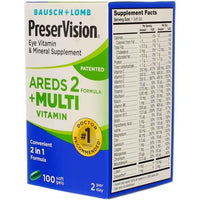 Thumbnail for Bausch & Lomb PreserVision Eye Vitamin Mineral, 100 Soft Gels (Pack of 2)