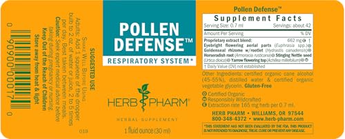 Herb Pharm Pollen Defense Liquid Herbal Formula for Respiratory System Support - 1 Ounce (FEYE01)