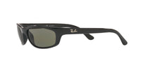 Thumbnail for Ray-Ban Men's RB4115 Rectangular Sunglasses, Black/Polarized Green, 57 mm