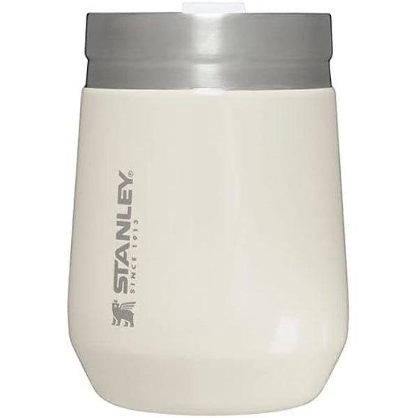 Stanley GO Everyday Wine Tumbler 10 oz | Press Fit Drink Through Lid | Beverage, Coffee, and Cocktail Cup | Insulated Stainless Steel Wine Glass | BPA-Free | Cream Gloss