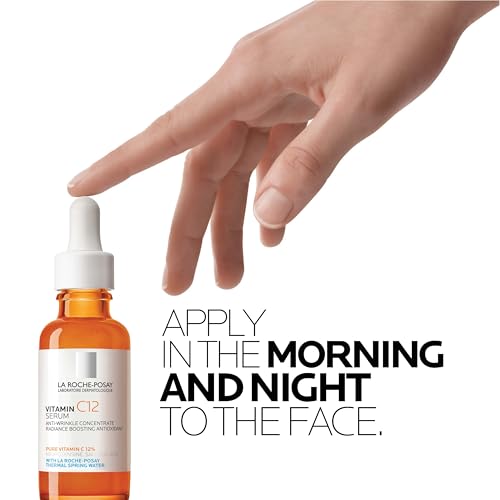 La Roche-Posay Pure Vitamin C Serum For Face With Hyaluronic Acid & Salicylic Acid, Hydrating & Brightening Serum, Boost Radiance & Reduce Wrinkles, Paraben Free