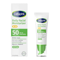 Thumbnail for Cetaphil Daily Facial Moisturizer SPF 50, 1.7 Fl Oz (Pack of 2), Gentle Facial Moisturizer For Dry to Normal Skin Types, No Added Fragrance, Dermatologist Recommended (Packaging May Vary)