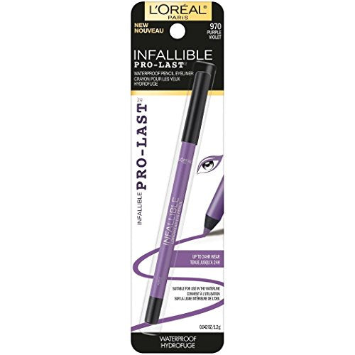 L'Oreal Paris Makeup Infallible Pro-Last Pencil Eyeliner, Waterproof and Smudge-Resistant, Glides on Easily to Create any Look, Purple, 0.042 oz.