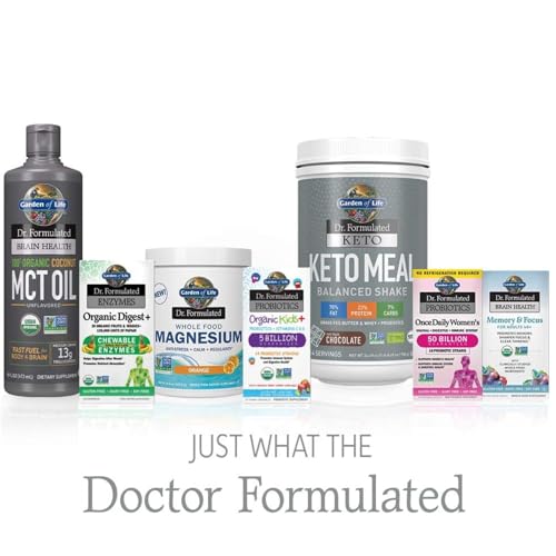 Garden of Life Dr. Formulated Whole Food Magnesium 197.4g Powder - Orange, Chelated, Non-GMO, Vegan, Kosher, Gluten & Sugar Free Supplement with Probiotics - Best for Anti-Stress, Calm & Regularity