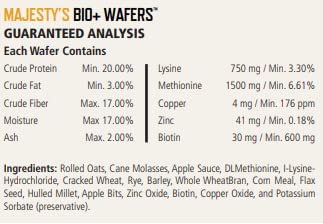 Majesty's BIO+ Biotin Wafers - Superior Horse / Equine Hoof and Coat Support Supplement - Copper, Zinc, Lysine, Methionine (60 count)