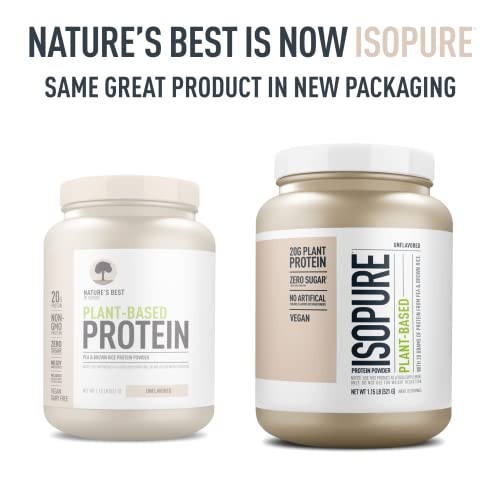 Isopure Unflavored Vegan Protein Powder, with Amino Acids, Post Workout Recovery, Sugar Free, Plant Based, Organic Pea Protein, Dairy Free, 20 Servings (Packaging May Vary)