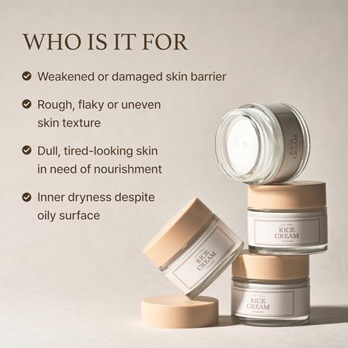 I'm from Rice Cream 1.76 Ounce, Rice Bran Essence with Ceramide, Glowing Look, Improves Moisture Skin Barrier, Deep Nourishment, Smooths and Evens Skin Tone, K-Beauty