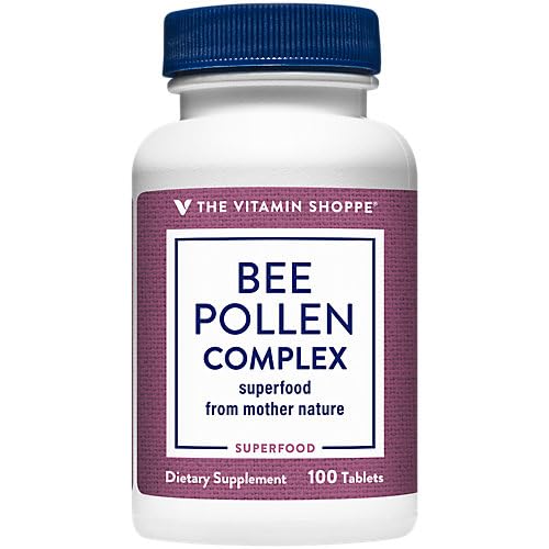 The Vitamin Shoppe Bee Pollen Complex 1,000MG, Superfood with Bee Propolis and Royal Jelly, Seasonal Immune System Support (100 Tablets)