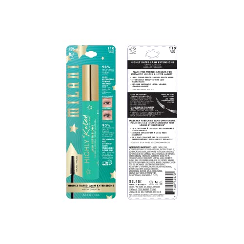 Milani Tubing Mascara, Highly Rated Lash Extensions Tubing Mascara Black for Added Length and Lift, Shea Butter to Nourish and Condition Lashes, Viral Tik Tok Products - 2 pack