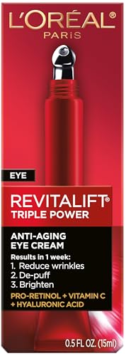 Thumbnail for L'Oreal Paris Revitalift Triple Power Anti-Aging Eye Cream, Pro Retinol, Hyaluronic Acid & Vitamin C, Reduce Wrinkles & Puffiness 0.5 fl. oz.