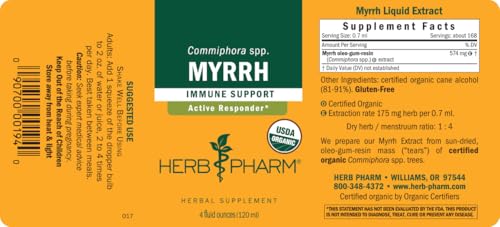 Herb Pharm Myrrh Liquid Extract for Immune System Support - 4 Ounce