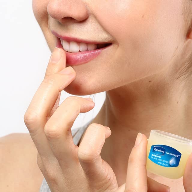 Vaseline Lip Therapy Original + Vitamin E, Mini 2-Packs (6 Jars) – Fragrance-Free Lip Balm, Moisturizer for Soft, Smooth & Glossy Lips, 0.25 Oz Ea