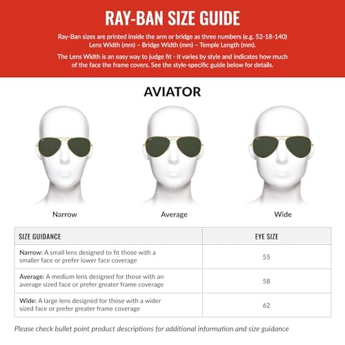 Ray-Ban Unisex RB3025 Classic Polarized Aviator Sunglasses, Gold/Polarized Brown Gradient, 58 mm
