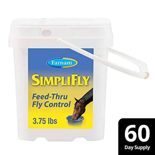 Farnam SimpliFly Feed Through Fly Control for Horses, 3.75 lbs, 60 Day Supply, EPA-Approved Pellets to Prevent Stable Flies in Manure – Safe, Palatable Daily Supplement for Fly Population Control