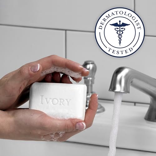 Ivory Gentle Bath Bar Soap, Family Pack, Designed for Whole Family, 99.44% Pure Formula, Plant-Based Cleansers, Made Without Heavy Perfumes, Parabens or Phthalates, Original Scent, 3.17 oz (10 Count)