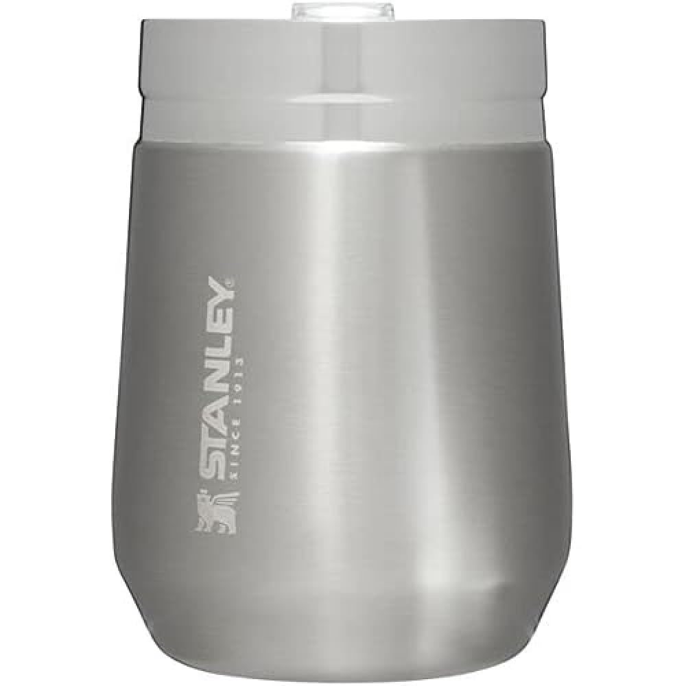 STANLEY GO Everyday Wine Tumbler 10 oz | Press Fit Drink Through Lid | Beverage, Coffee, and Cocktail Cup | Insulated Stainless Steel Wine Glass | BPA-Free | Stainless Steel