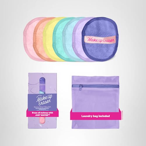 The Original MakeUp Eraser 7-Day Set, Erase All Makeup with Just Water, Including Waterproof Mascara, Eyeliner, Foundation, Lipstick, Sunscreen, and More! Dewy Glow, 7ct.
