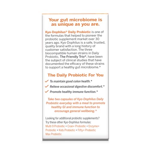 Kyolic Kyo-Dophilus Daily Probiotic, Immune Health & Digestive Support*, 45 Capsules
