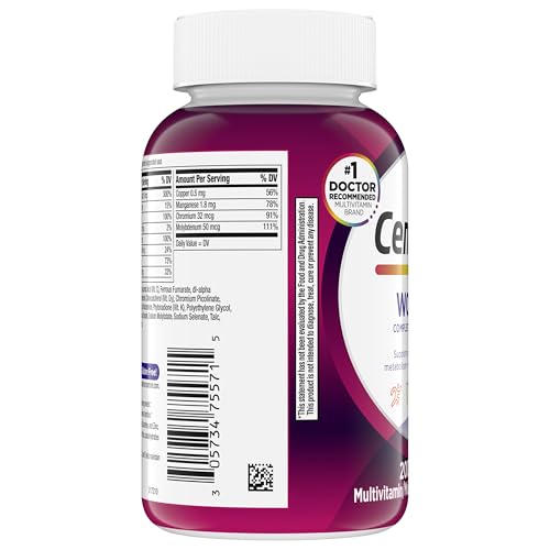 Centrum Multivitamin Tablet for Women, Multivitamin/Multimineral Supplement with Iron, Vitamin D3, B Vitamins and Antioxidant Vitamins C and E, Gluten Free, Non-GMO Ingredients - 200 Count
