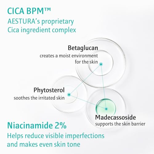 AESTURA A-CICA365 Blemish Calming FaceSerum, Niacinamide Serum for Dry and Sensitive Skin, Redness Relief, Acne, Minimize Blemishes, 1.35 Fl Oz (40ml)
