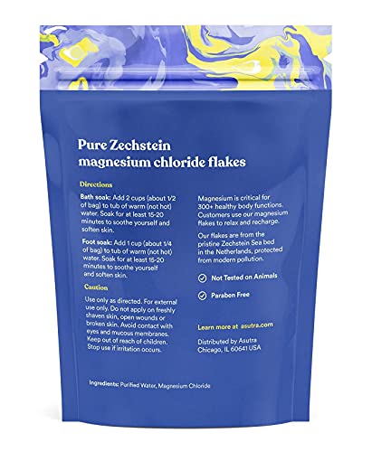 ASUTRA Ultimate Topical Magnesium Bundle, 4 fl oz Magnesium Oil Spray, 2 lb Bag of Bath Flakes, 6.76 fl oz Everyday Lotion, Derived from Zechstein Seabed