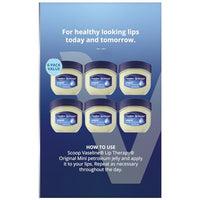 Thumbnail for Vaseline Lip Therapy 6-Pack – Mini Lip Balm for Healing Dry Lips, Travel-Size Petroleum Jelly Lip Care, Premium Gift Set, 0.25 Oz Each