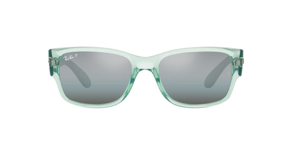 Ray-Ban RB4388 Square Sunglasses, Transparent Green/Blue Polarized, 58 mm