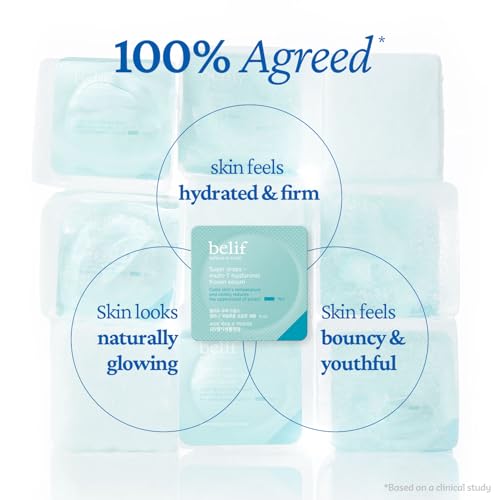 belif Super Drops Multi-7 Hyaluronic Frozen Serum - Hydrating, Soothing, Depuffing Serum with Peptides & Caffeine, Enhances Skin Elasticity, Korean Skincare, 5mlx9EA