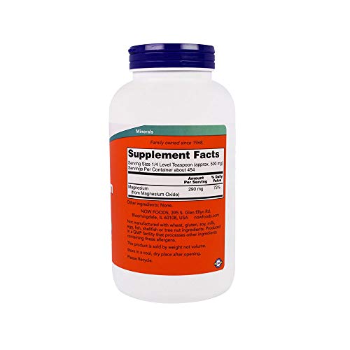 NOW Supplements, Magnesium Oxide, Enzyme Function*, Nervous System Support*, 8-Ounce (Pack of 2)