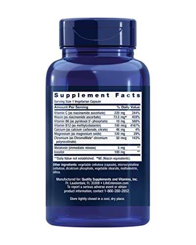 Life Extension Quiet Sleep Melatonin, 5 mg, Powerful Sleep Support, Healthy circadian Rhythms, Cellular Defense, Gluten-Free, Non-GMO, Vegetarian, 60 Capsules