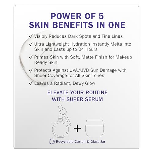 Olay Super Cream with Sunscreen SPF 30, Lightweight Face Moisturizer with Sun Protection, 5-in-1 Skin Care Benefits - Hydrating, Brightening, Firming - Niacinamide, Vitamin C, Collagen Peptide, 1.7 oz