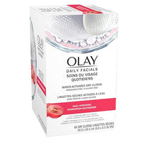 Thumbnail for Olay Daily Facials, Daily Clean Makeup Removing Facial Cleansing Wipes, 5-in-1 Water Activated Cloths, Exfoliates, Tones and Hydrates Skin, 66 count