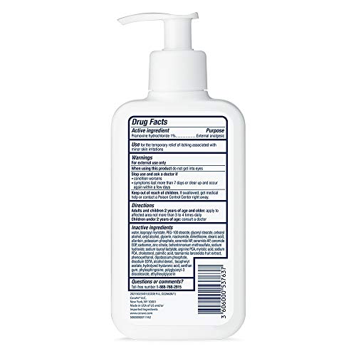 CeraVe Anti Itch Moisturizing Lotion with Pramoxine Hydrochloride, Relieves Itch with Minor Skin Irritations, Sunburn Relief, Bug Bites, 8 Ounce