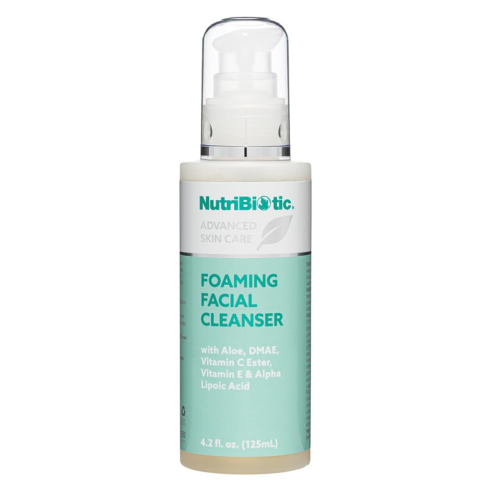 NutriBiotic – Foaming Facial Cleanser, 4.2 Fl Oz | with Aloe, GSE, DMAE, Vitamin C Ester, Tocotrienols & Alpha Lipoic Acid | Vegan & Paraben Free | Great for Everyday Use!