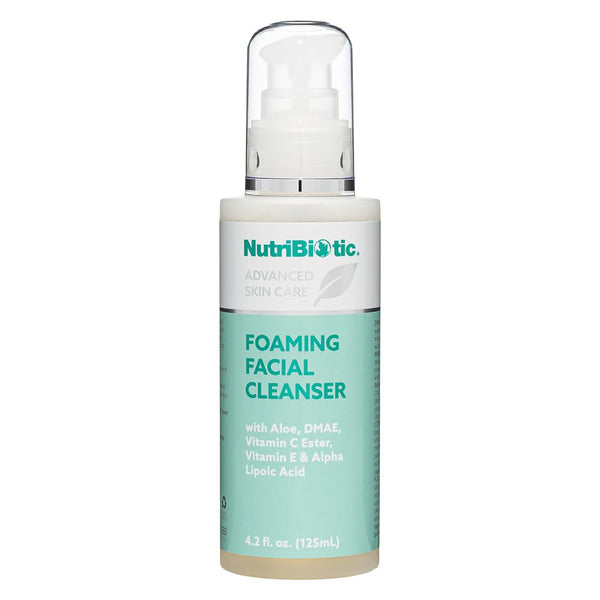 NutriBiotic – Foaming Facial Cleanser, 4.2 Fl Oz | with Aloe, GSE, DMAE, Vitamin C Ester, Tocotrienols & Alpha Lipoic Acid | Vegan & Paraben Free | Great for Everyday Use!