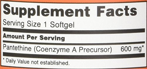 NOW Foods Pantethine, 600 mg 60 Softgels (Pack of 2)