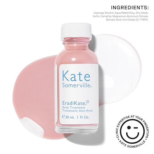 Kate Somerville EradiKate Acne Treatment - Clinically Formulated 10% Sulfur and BHA Spot Treatment – Clears Pimples, Cleans Pores and Prevents Breakouts, 1 Fl Oz