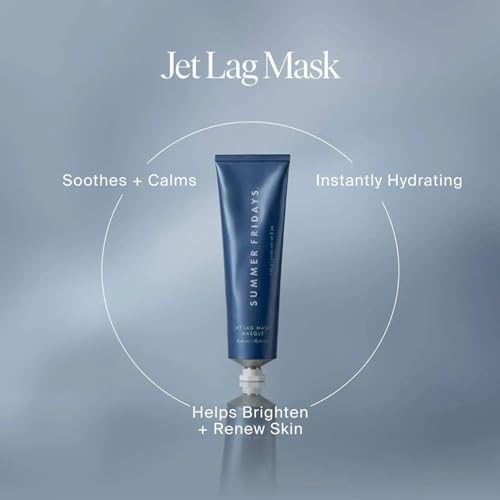 Summer Fridays Jumbo Jet Lag Mask - Hydrating Face Moisturizer + Mask - Enriched with Hyaluronic Acid, Niacinamide, Glycerin + Antioxidants Helps Nourish Skin for a Renewed + Radiant Complexion (5 Oz)