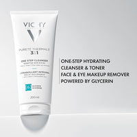 Thumbnail for VICHY Pureté Thermale One Step Cleanser, Face Wash, Toner & Makeup Remover, No Rinse Required, Gentle Eye Makeup Remover, Suitable For Sensitive Skin & Contact Lenses, Non-Oily, Alcohol Free