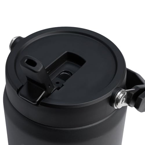 STANLEY IceFlow 2.0 Flip Straw Jug with Handle 40 oz | Twist On Lid and Flip Up Straw | Leakproof for Travel and Sports | Insulated Stainless Steel | BPA-Free | Black 2.0
