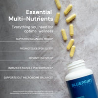 Thumbnail for Blueprint Bryan Johnson Essential Capsules - Daily Multivitamin/Multimineral for Women and Men - Antioxidant Supplement with Calcium, Vitamin B1, Vitamin D, and Zinc - Vegan and Non GMO (30 Servings)