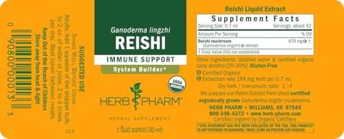 Herb Pharm Reishi Mushroom Extract Immune System Builder - 1 Ounce