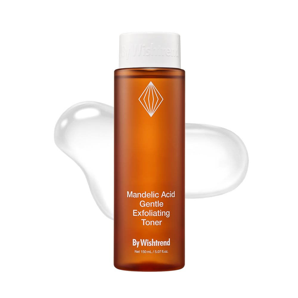 BY WISHTREND 5% Mandelic Acid Gentle Exfoliating Toner | AHA BHA with CICA, Licoric Root, Hyaluronic Acid, Beta-Glucan for Sensitive Skin with Dark Spots & clogged pores (5 Fl Oz (Pack of 1))