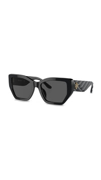 Thumbnail for Tory Burch Women's Kira Irregular Sunglasses, Black, 53